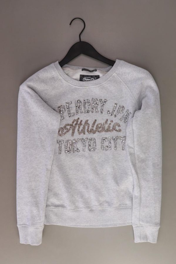 Superdry Langarmpullover Gr. XS mit Pailletten grau aus Baumwolle Online-Verkauf