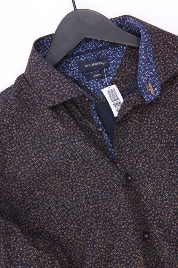 PAUL HUNTER Langarmhemd für Herren Gr. Hemdgröße 39 40 mit Blumenmuster braun Rabatt – Bild 2