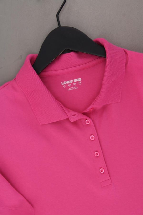 Lands  End Poloshirt Gr. L neuwertig Kurzarm pink aus Baumwolle Angebot – Bild 2