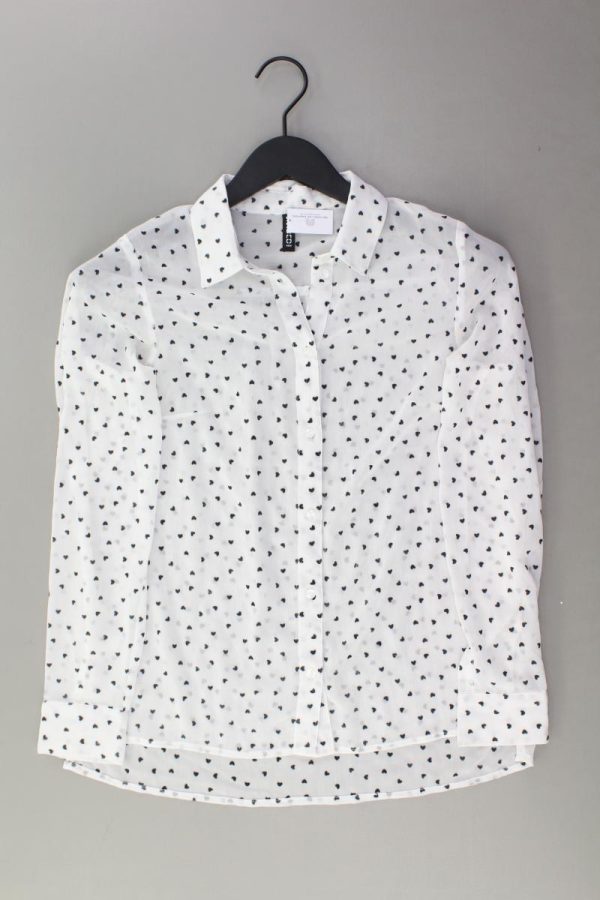 H&M Langarmbluse Gr. 34 weiß aus Polyester Rabatt