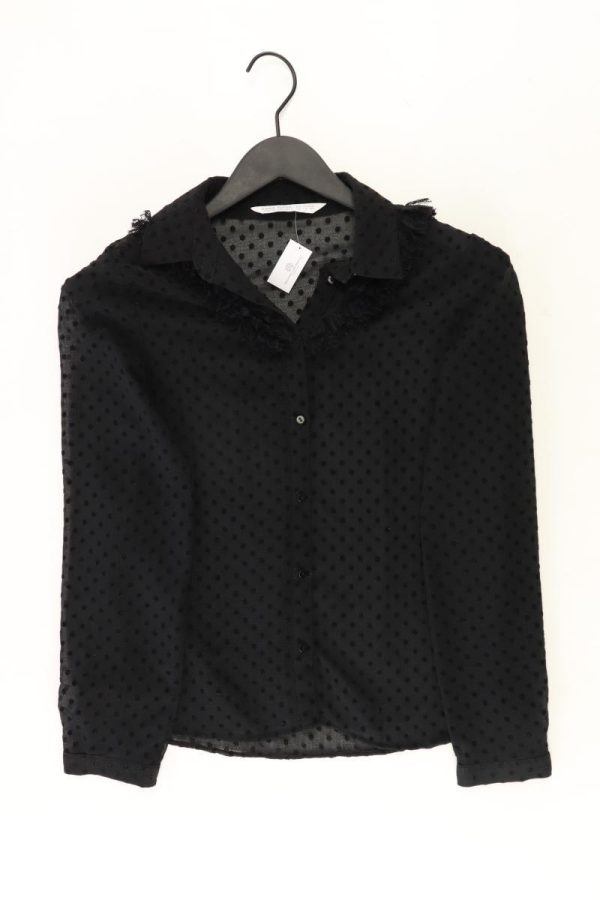 Zara Langarmbluse Gr. XS schwarz aus Polyester Schn?ppchen