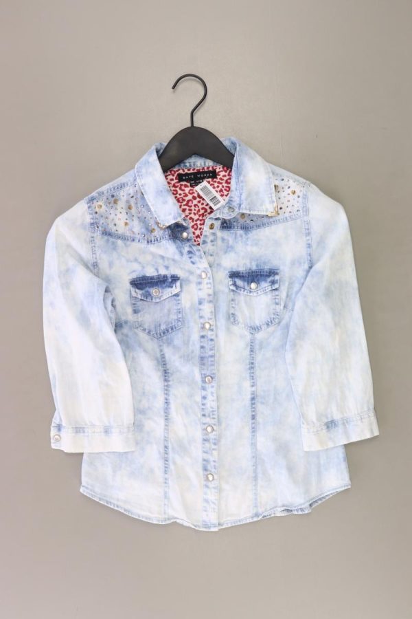 Jeansbluse Gr. 38 3 4 Ärmel mit Nieten blau Im Angebot
